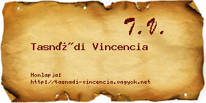 Tasnádi Vincencia névjegykártya